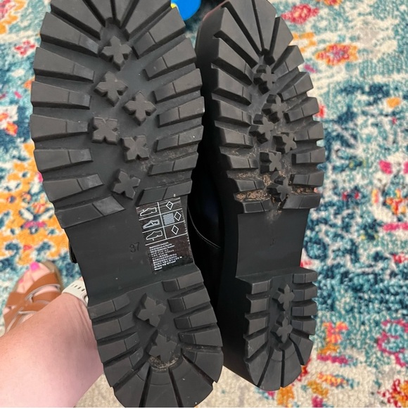 H&M Shoes Women's 6 Chunky Monkstrap Black Vegan Leather Academia Retro Y2K - Picture 6 of 7